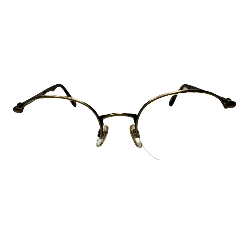 Mila Schon Women's Eyeglasses MOD 3068 Gold and Brown‎ Half Rim Vintage H3567